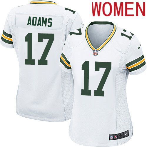 Women Green Bay Packers #17 Davante Adams White Nike Game NFL Jersey->women nfl jersey->Women Jersey